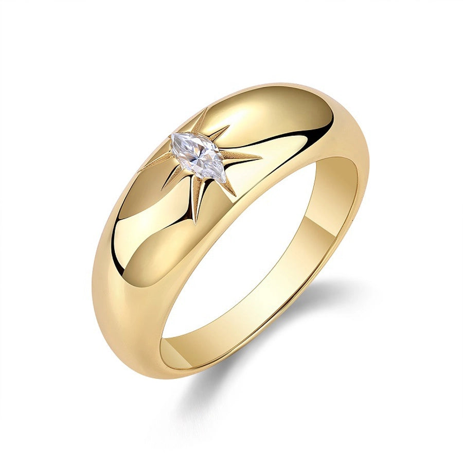 Oval Moissanite Silver Ring