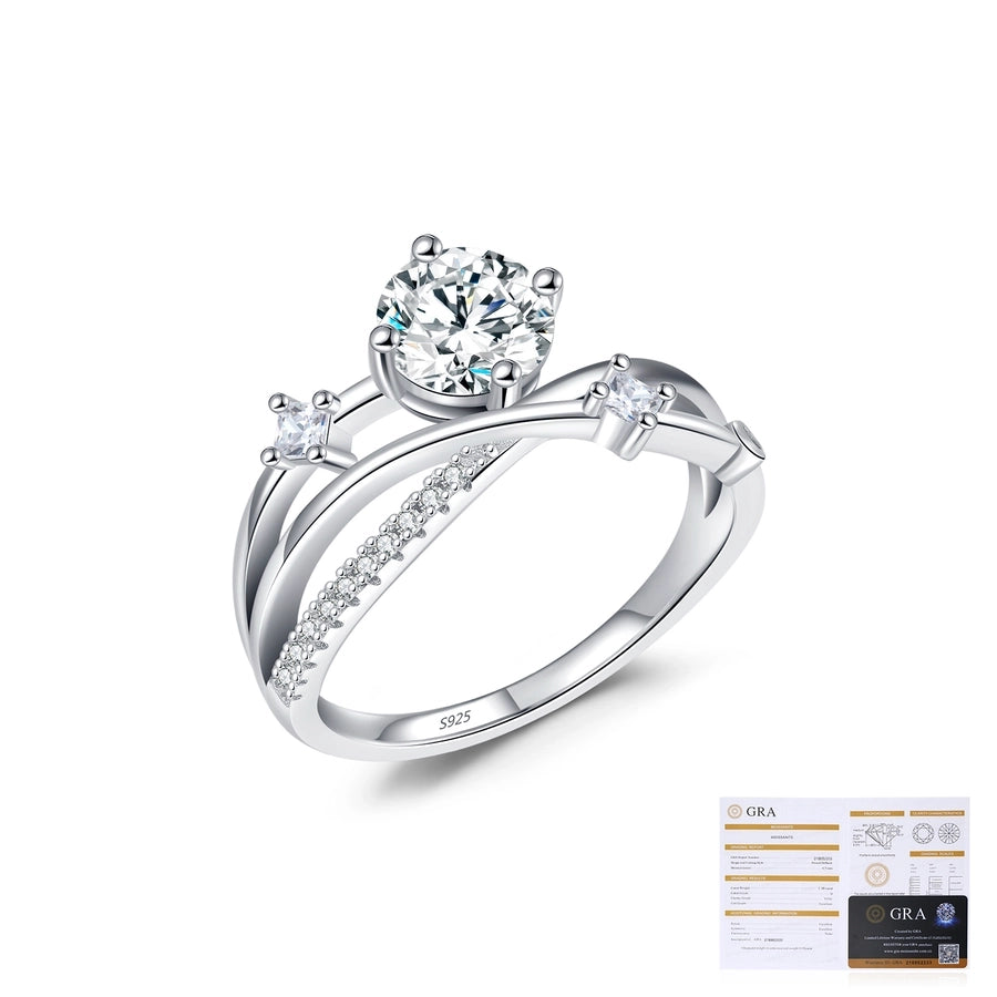 Moissanite Round Infinite Cut Ring