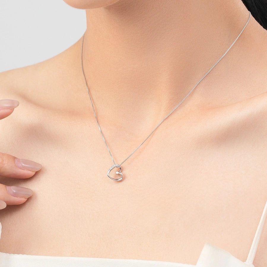 Heart Pendant Silver Necklace