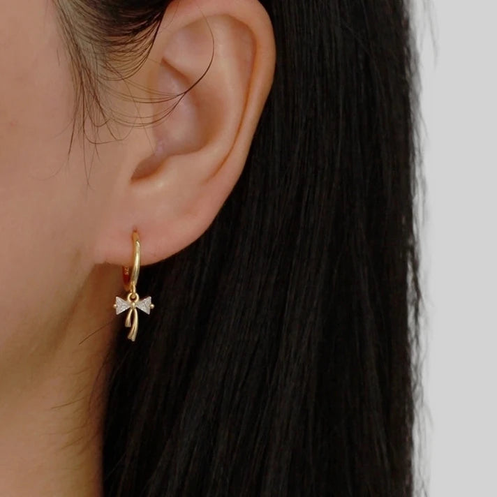 Silver Bow Knot Ear Cuffs