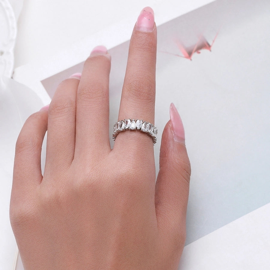 Water Droplets Zircon Ring