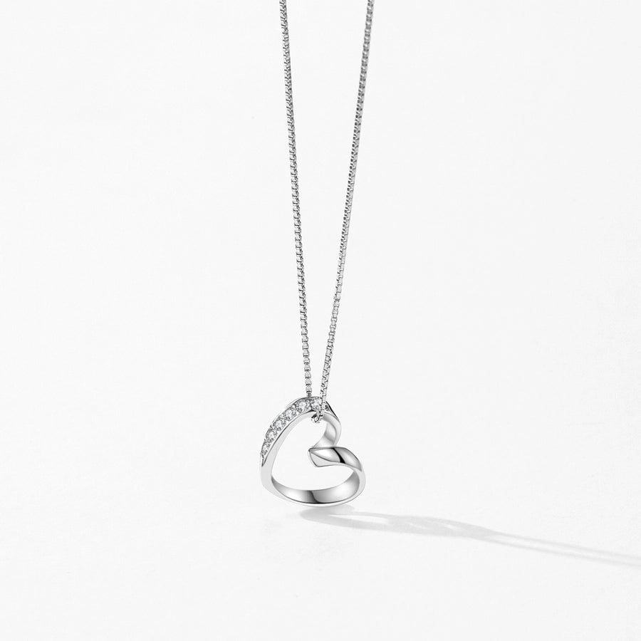Heart Pendant Silver Necklace