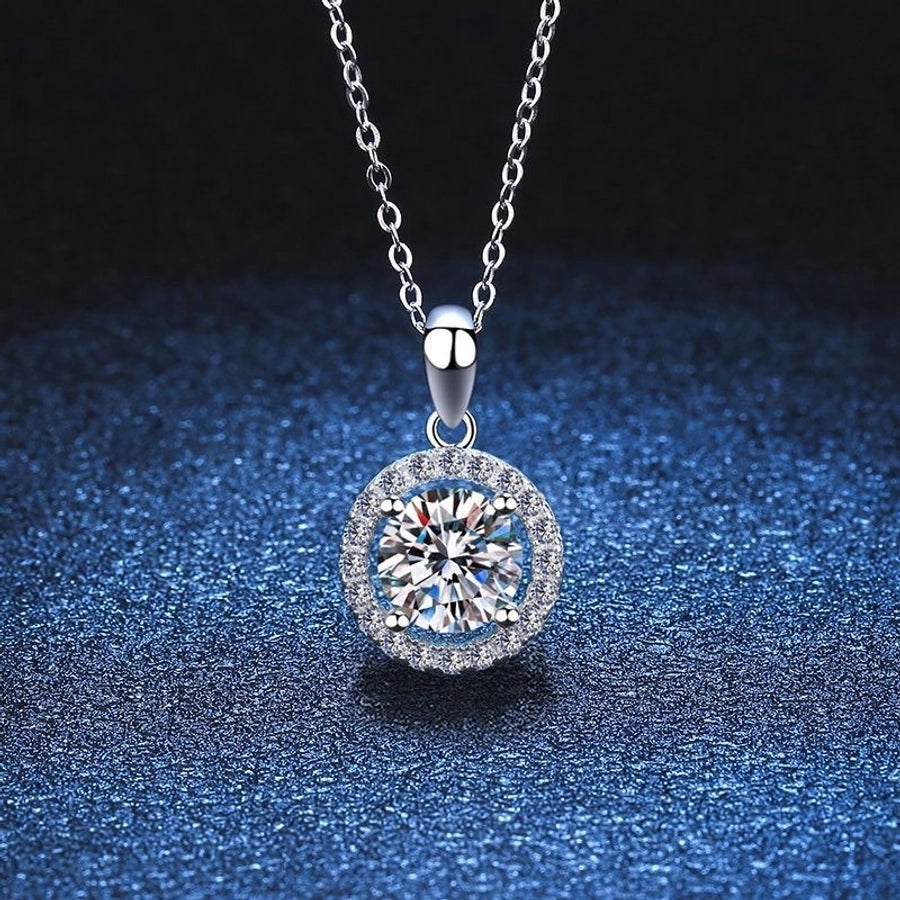 Round Moissanite Pendant Necklace