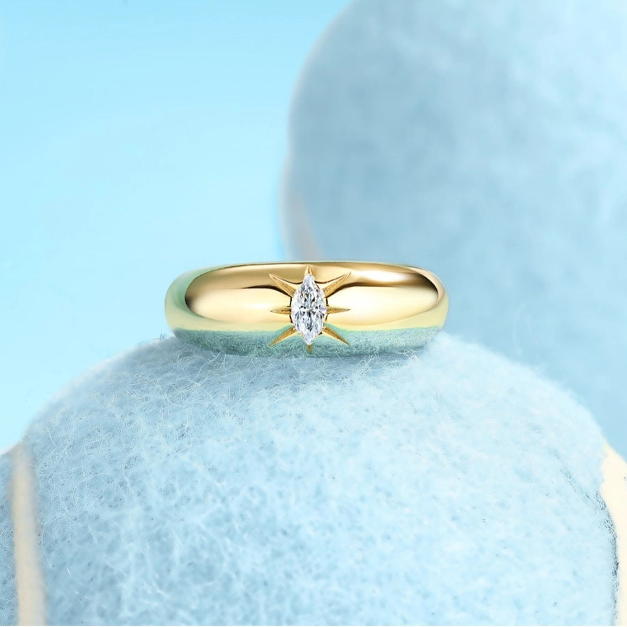 Oval Moissanite Silver Ring