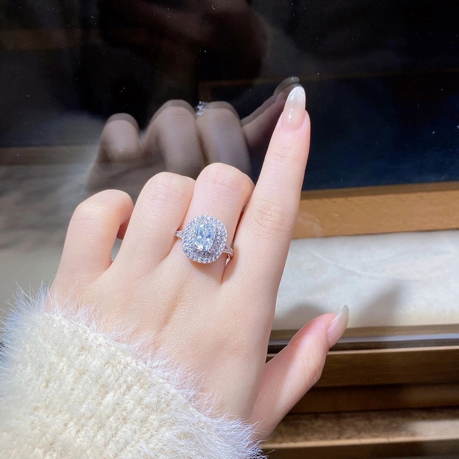 Rectangle Moissanite Ring