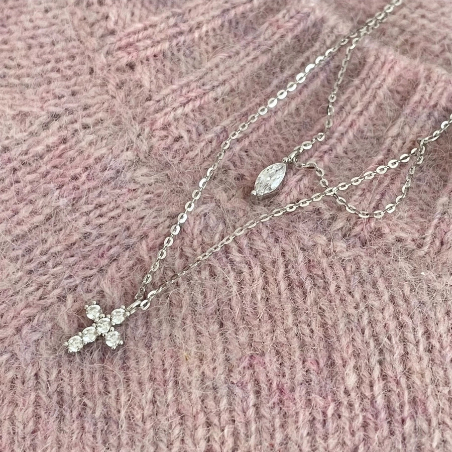 Cross Double Layer Necklace