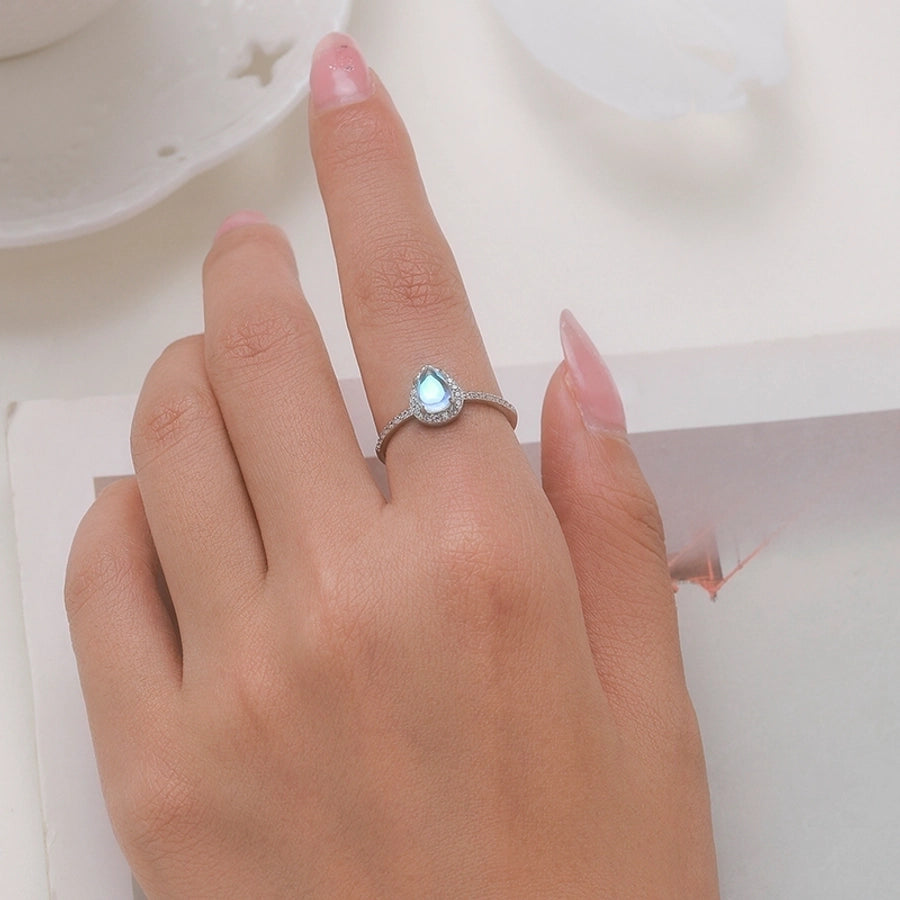 Water Droplets Moonstone Ring
