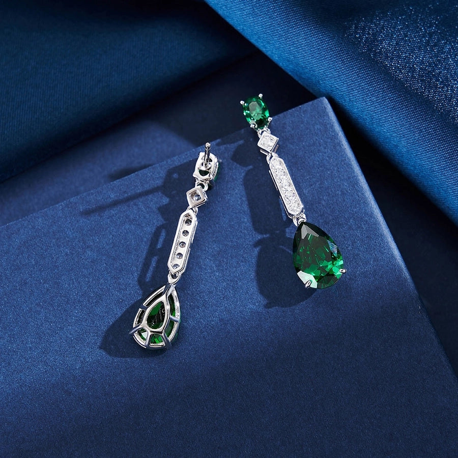 Green Zircon Drop Earrings
