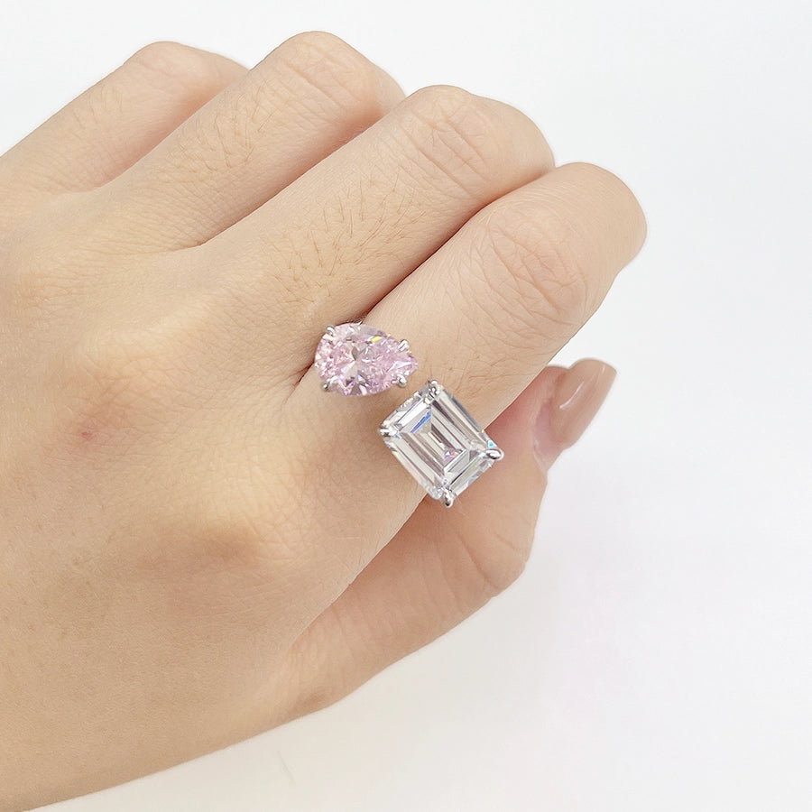 Water Drop Rhinestone Open Ring