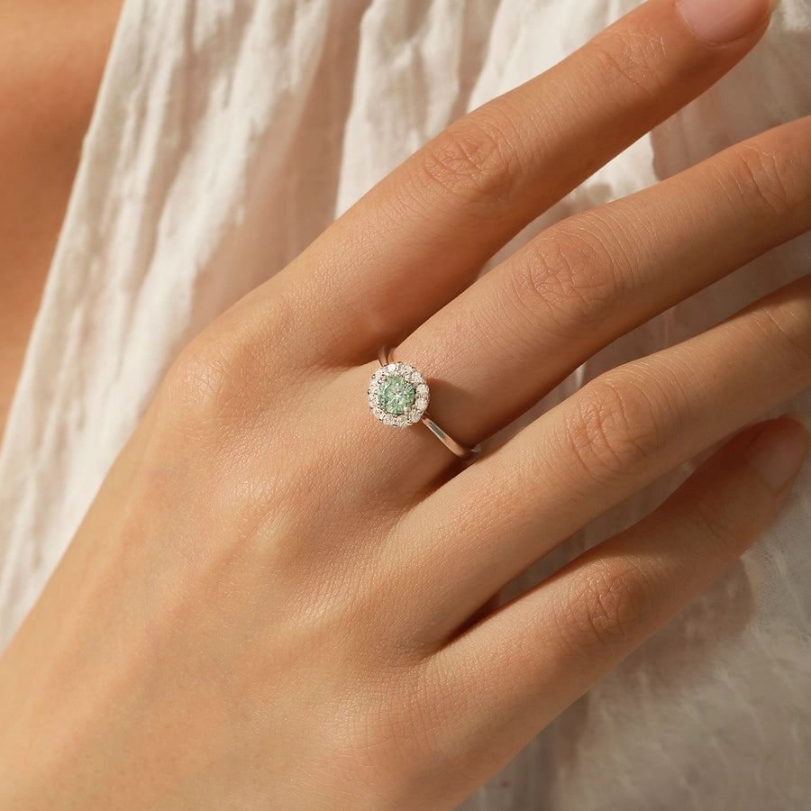 Moissanite Round Stone Ring