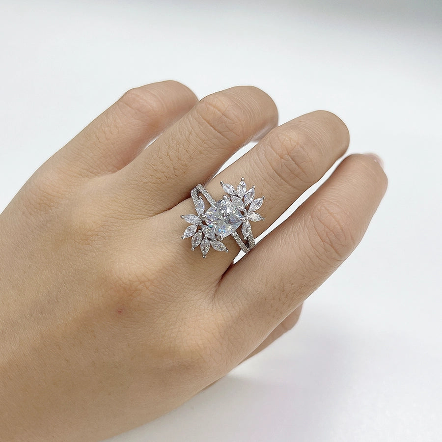 Rhinestone Flower Ring