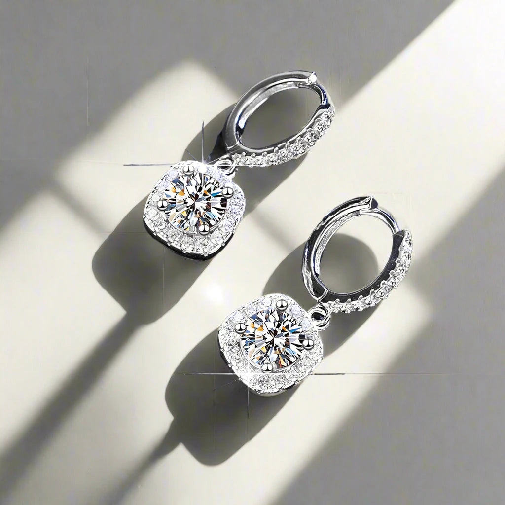 Square Moissanite Earrings