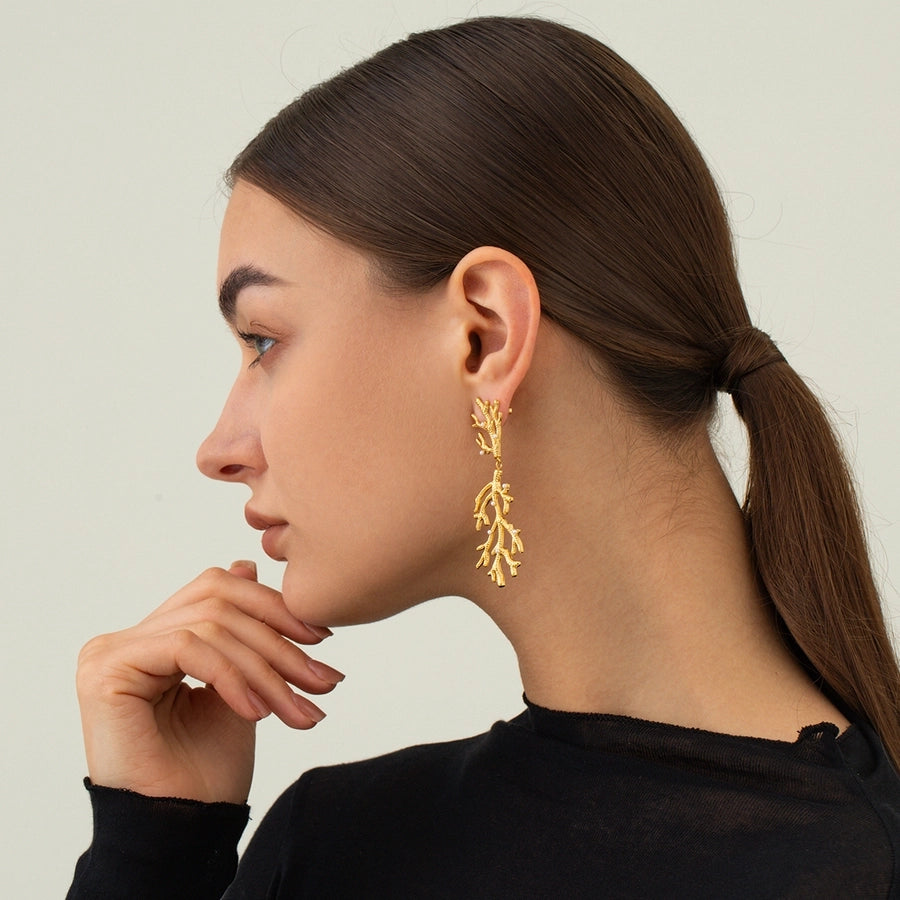 Coral Shape Drop Earrings