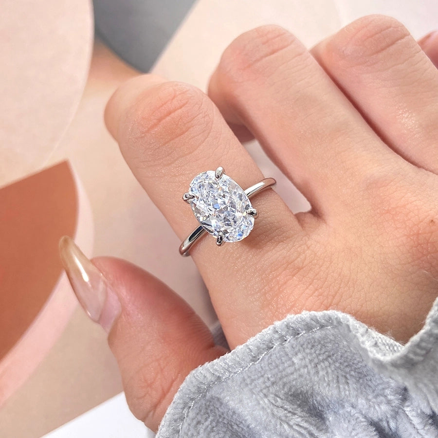Oval Cut Silver Ring