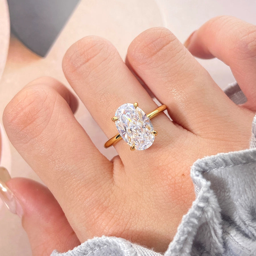 Oval Cut Silver Ring