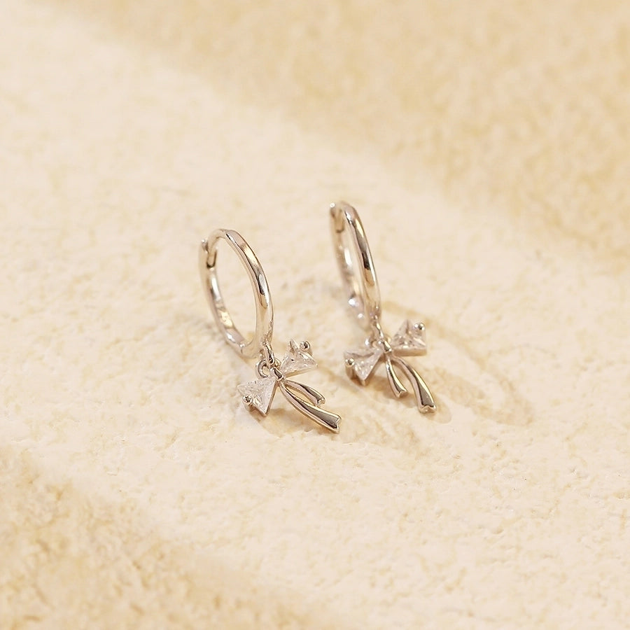Silver Bow Knot Ear Cuffs