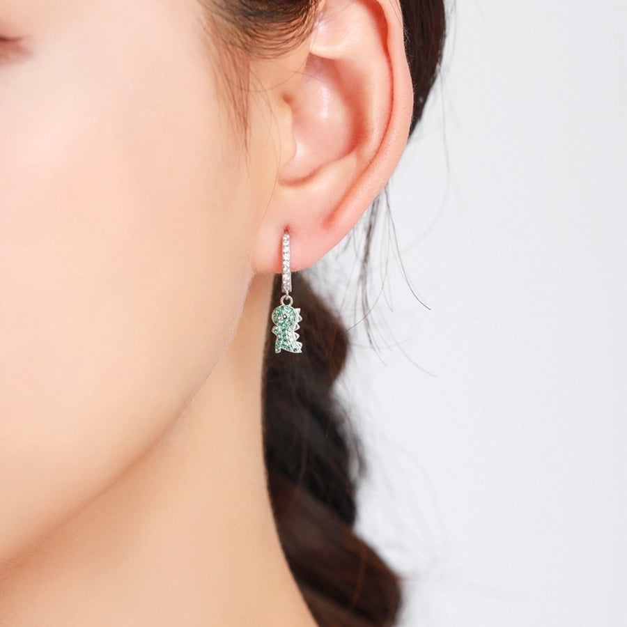 Zircon Dinosaur Earrings