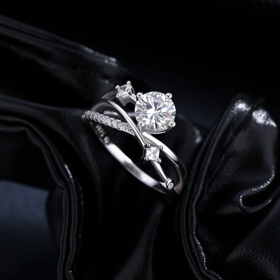 Moissanite Round Infinite Cut Ring
