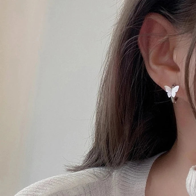 Silver Butterfly Earrings