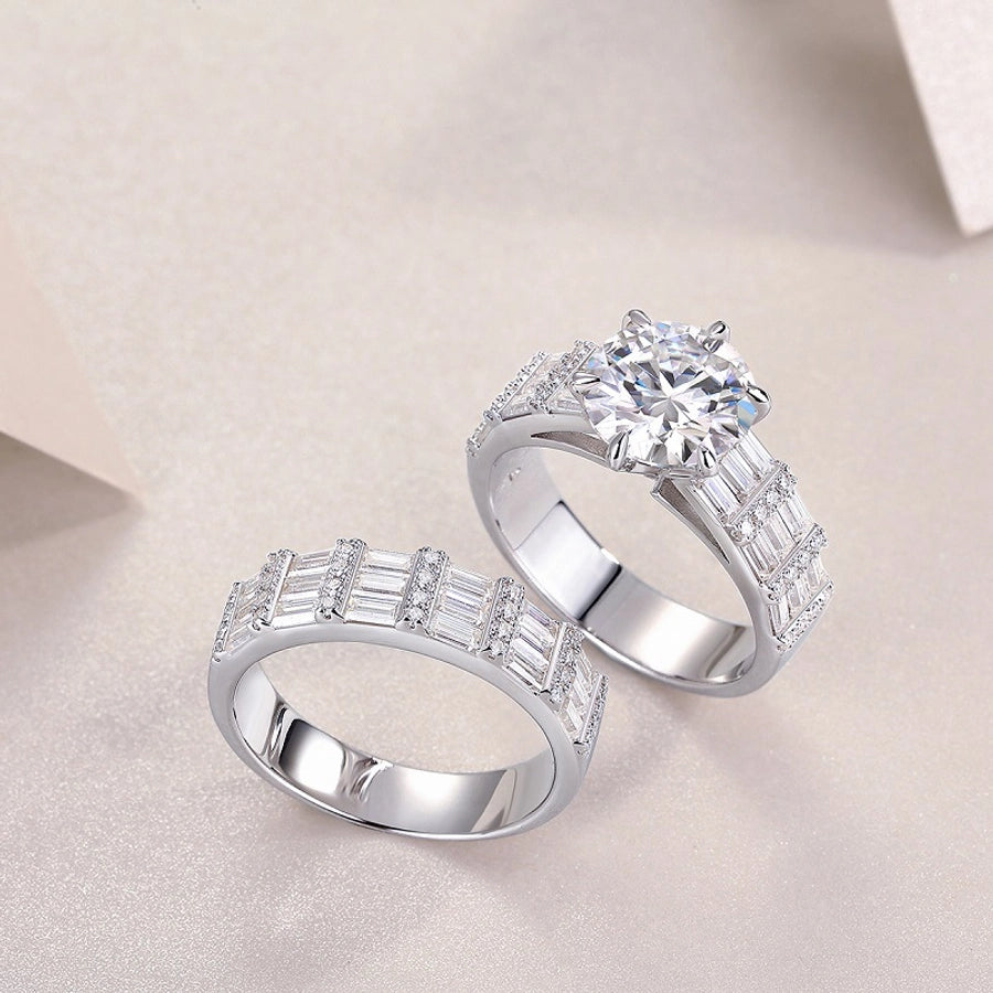Round Moissanite Stack Rings