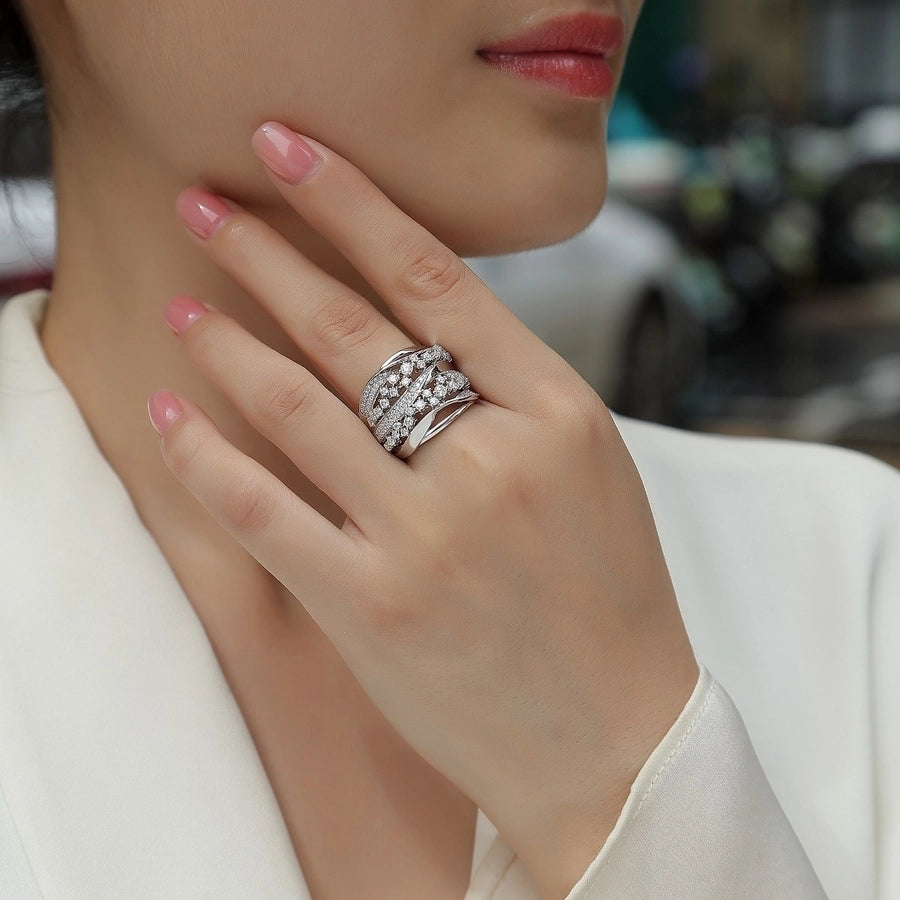 Moissanite Geometric Ring