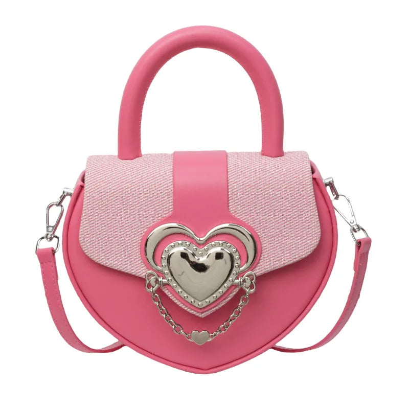 Women's Medium Pu Leather Solid Color Streetwear Heart