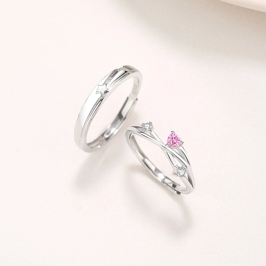 Star Heart Shape Open Ring